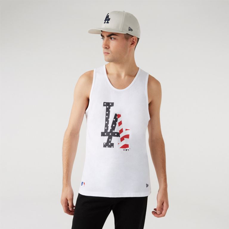 Ropa New Era Mlb Blancos - LA Dodgers Team Logo Tank Top 74582AYGF